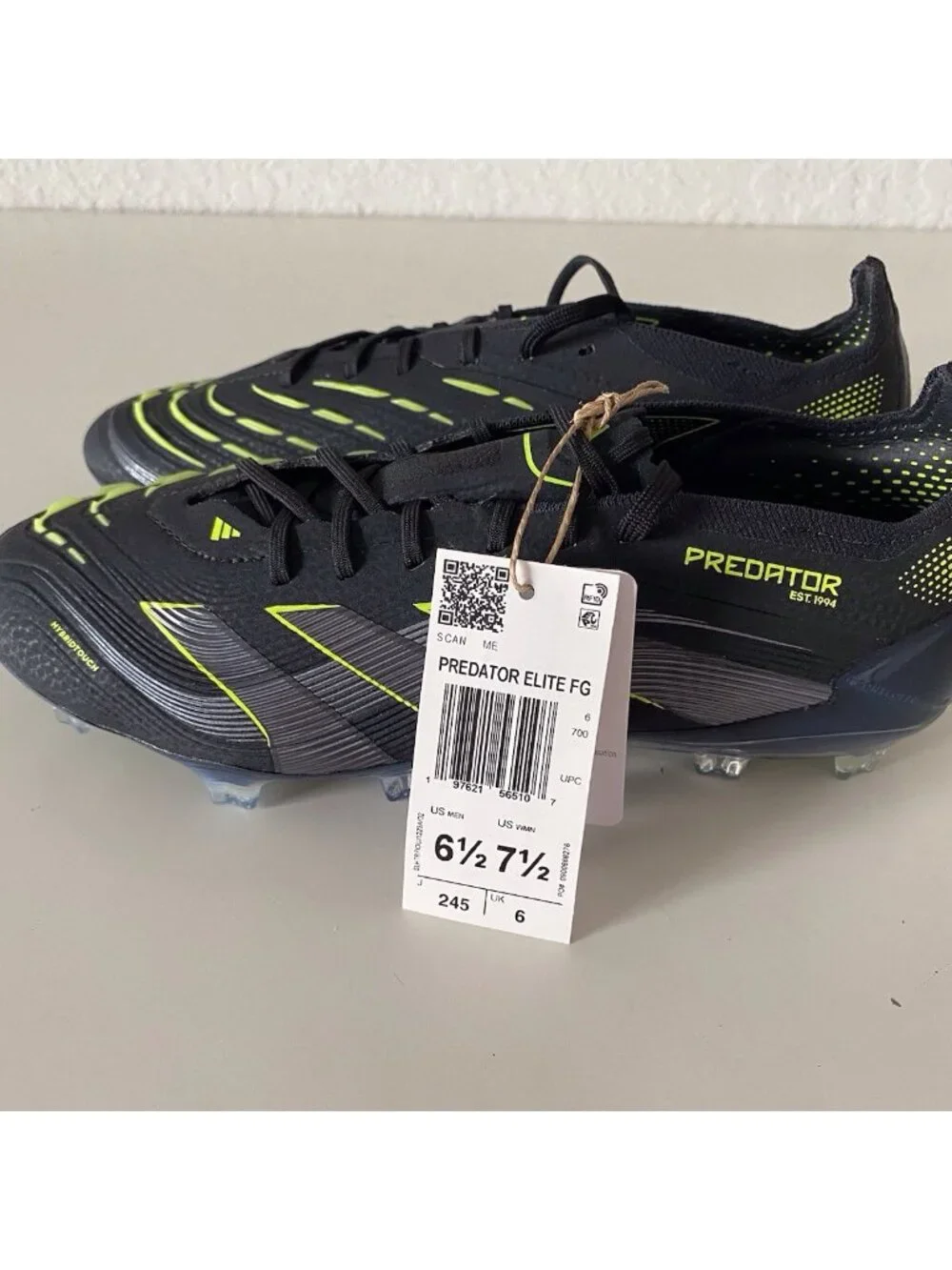 adidas Predator Elite FG Soccer Cleats JI1085 Electric Stealth Pack Men's Sz 6.5